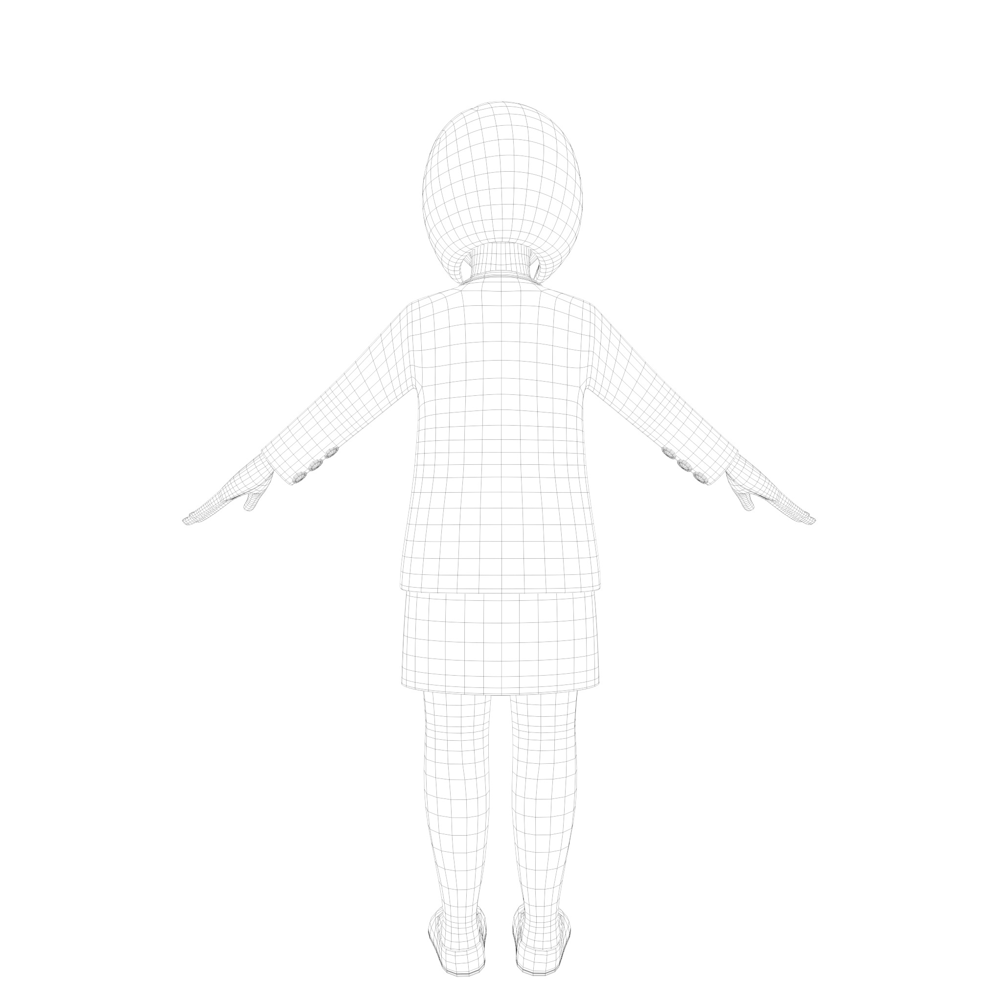 Stylized Cartoon Female 30Y Rigged Low-poly 3D model_11