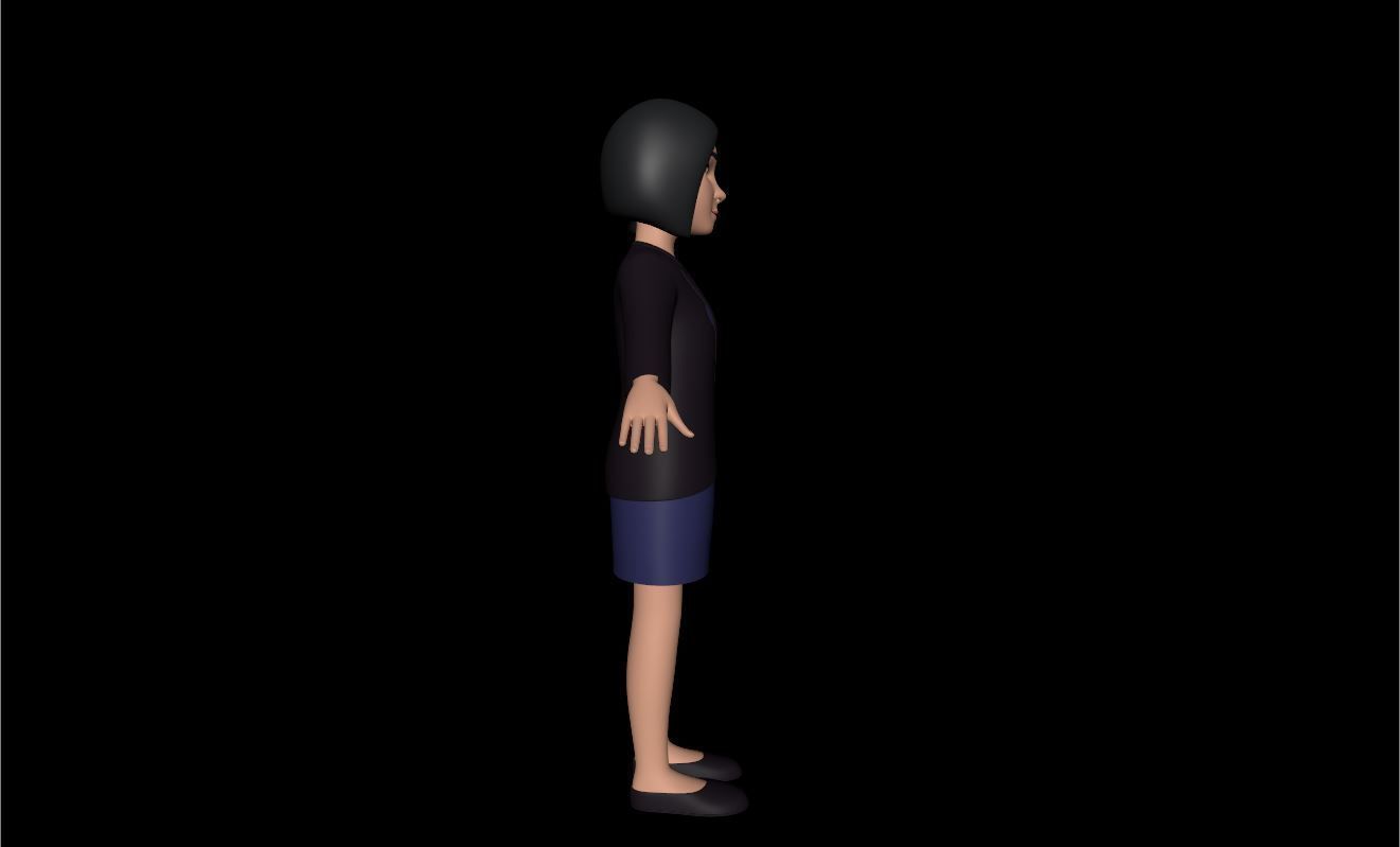 Stylized Cartoon Female 30Y Rigged Low-poly 3D model_4