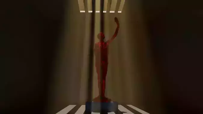 Abstract Statue Under Dramatic Lighting