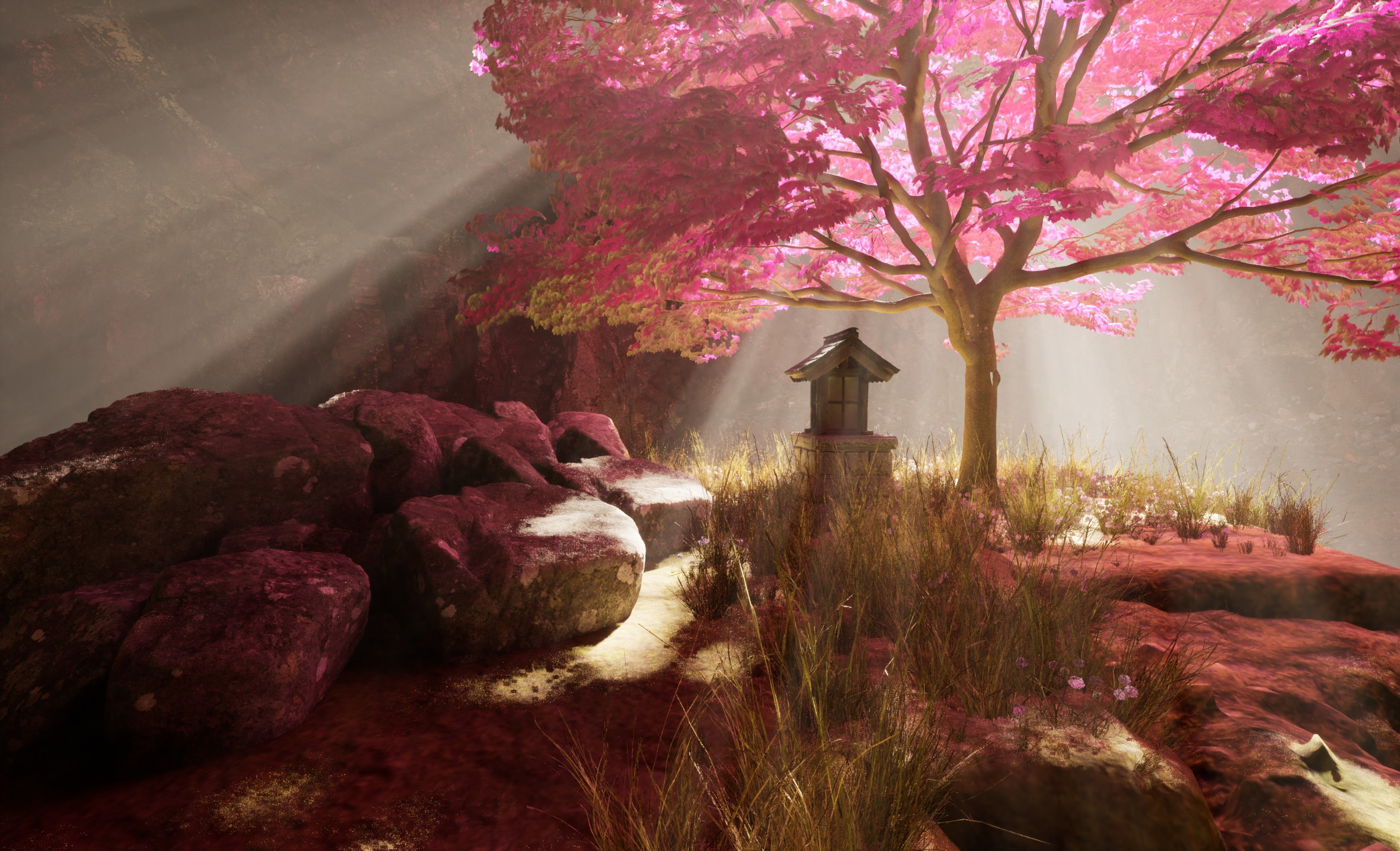 Serene Sakura Shrine 3D model_1