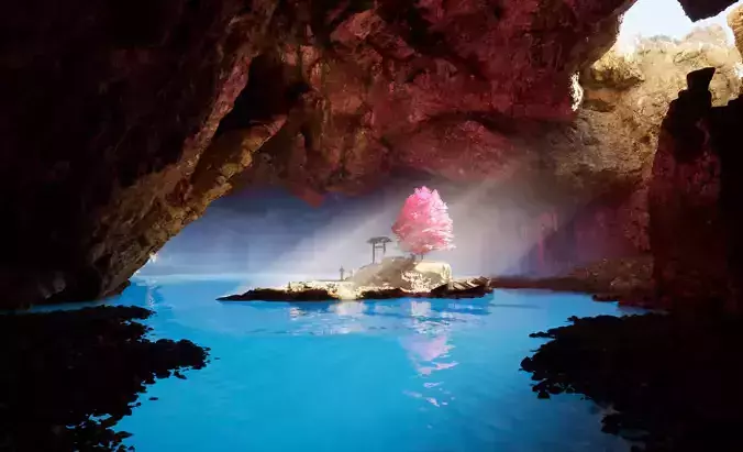 Serene Sakura Shrine