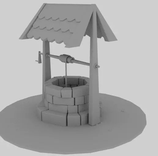 3D Wishing Well Model Low-poly 3D model_0