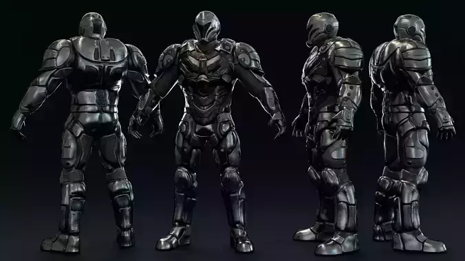 Sci-fi Soldier Low-poly 3D model