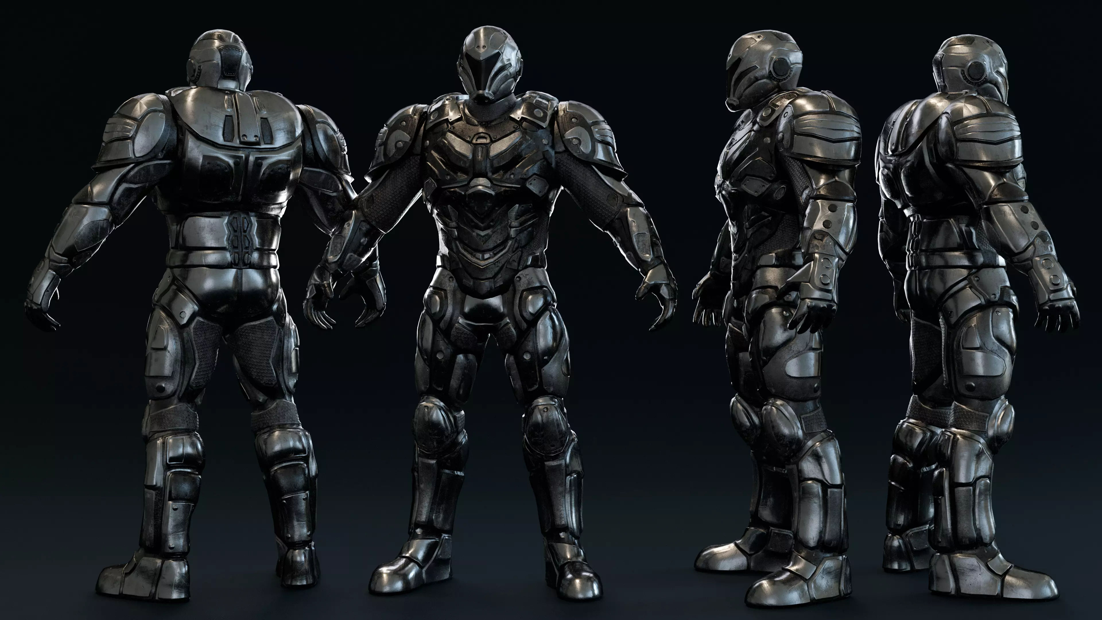 Sci-fi Soldier Low-poly 3D model_0