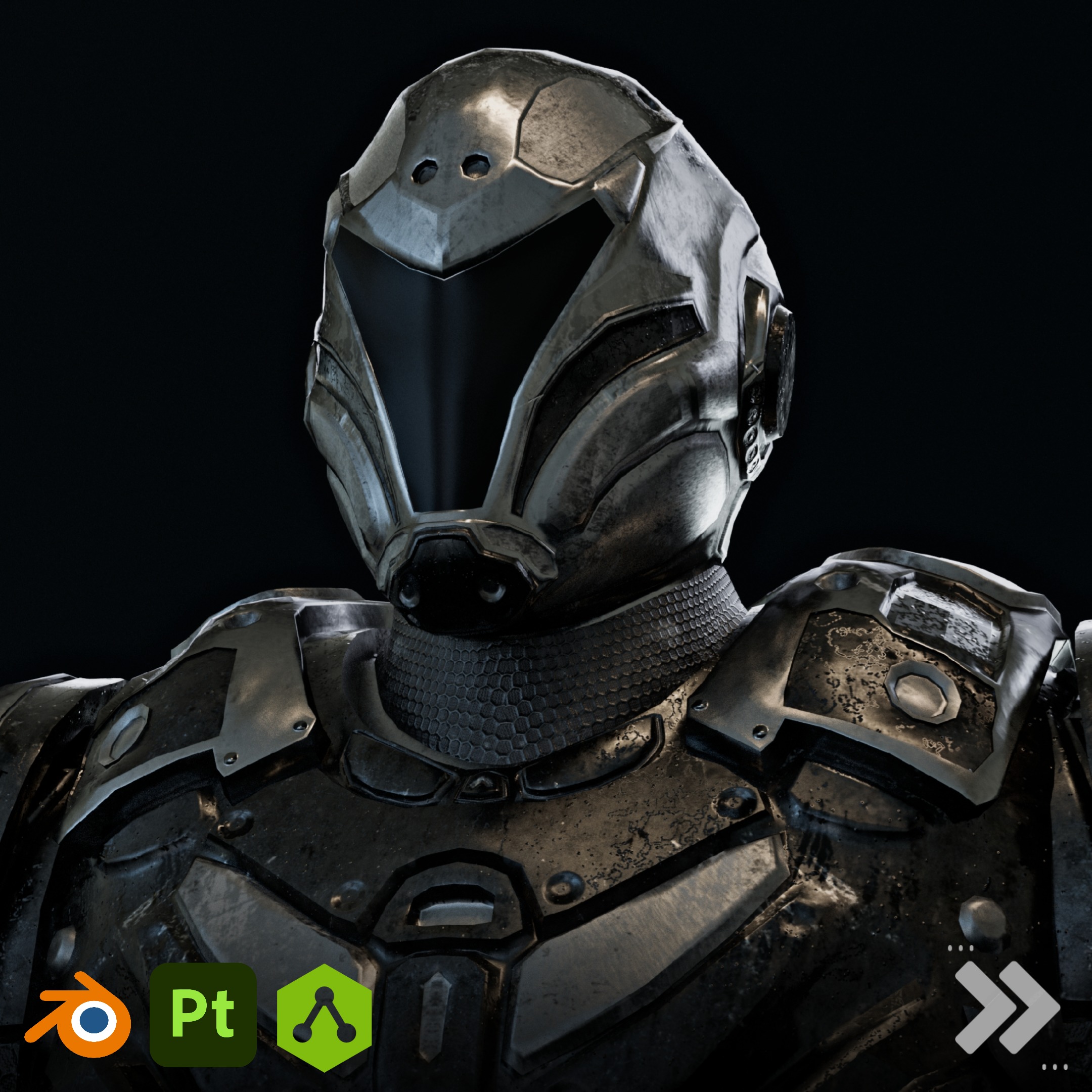 Sci-fi Soldier Low-poly 3D model_4