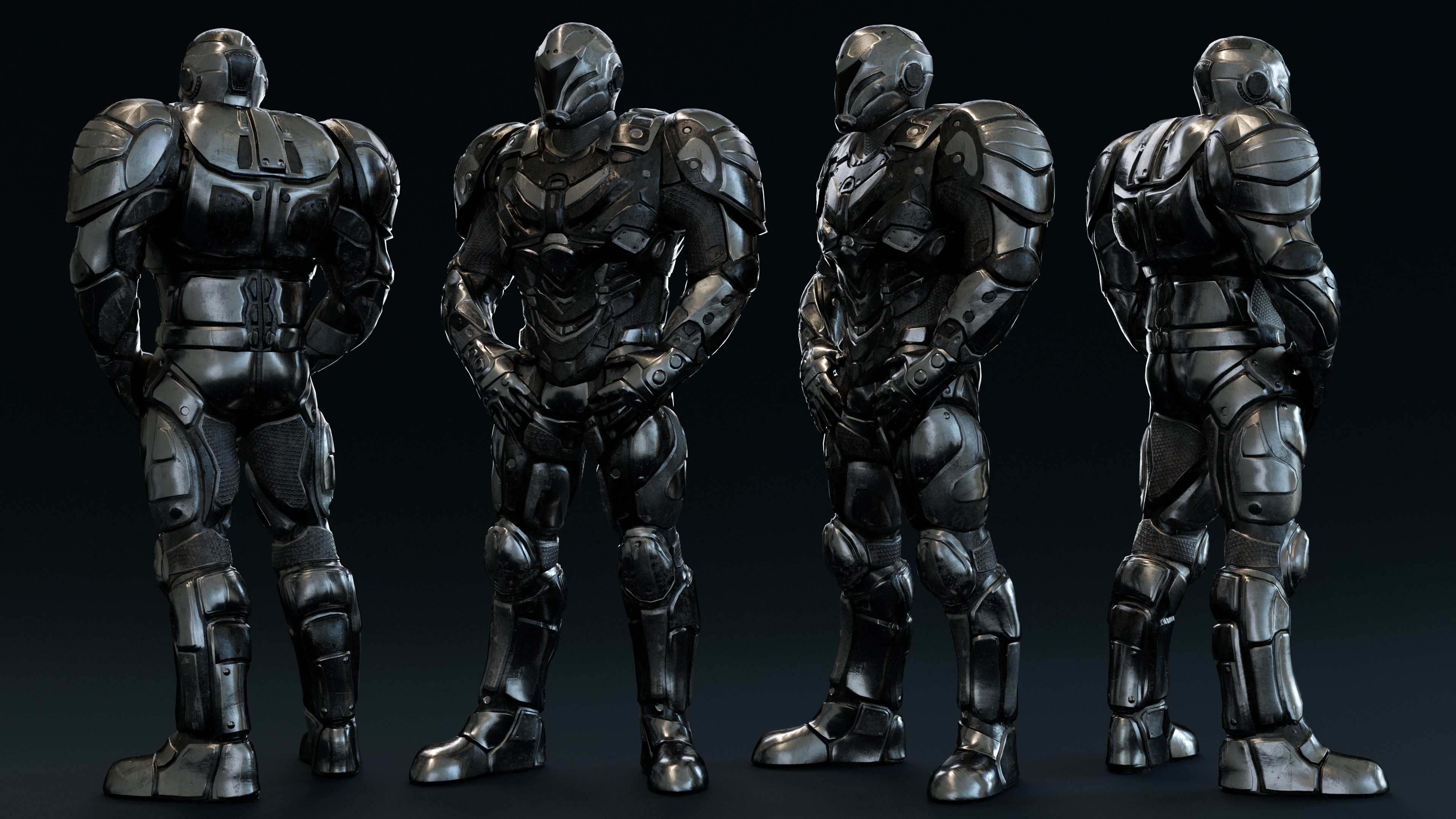 Sci-fi Soldier Low-poly 3D model_1