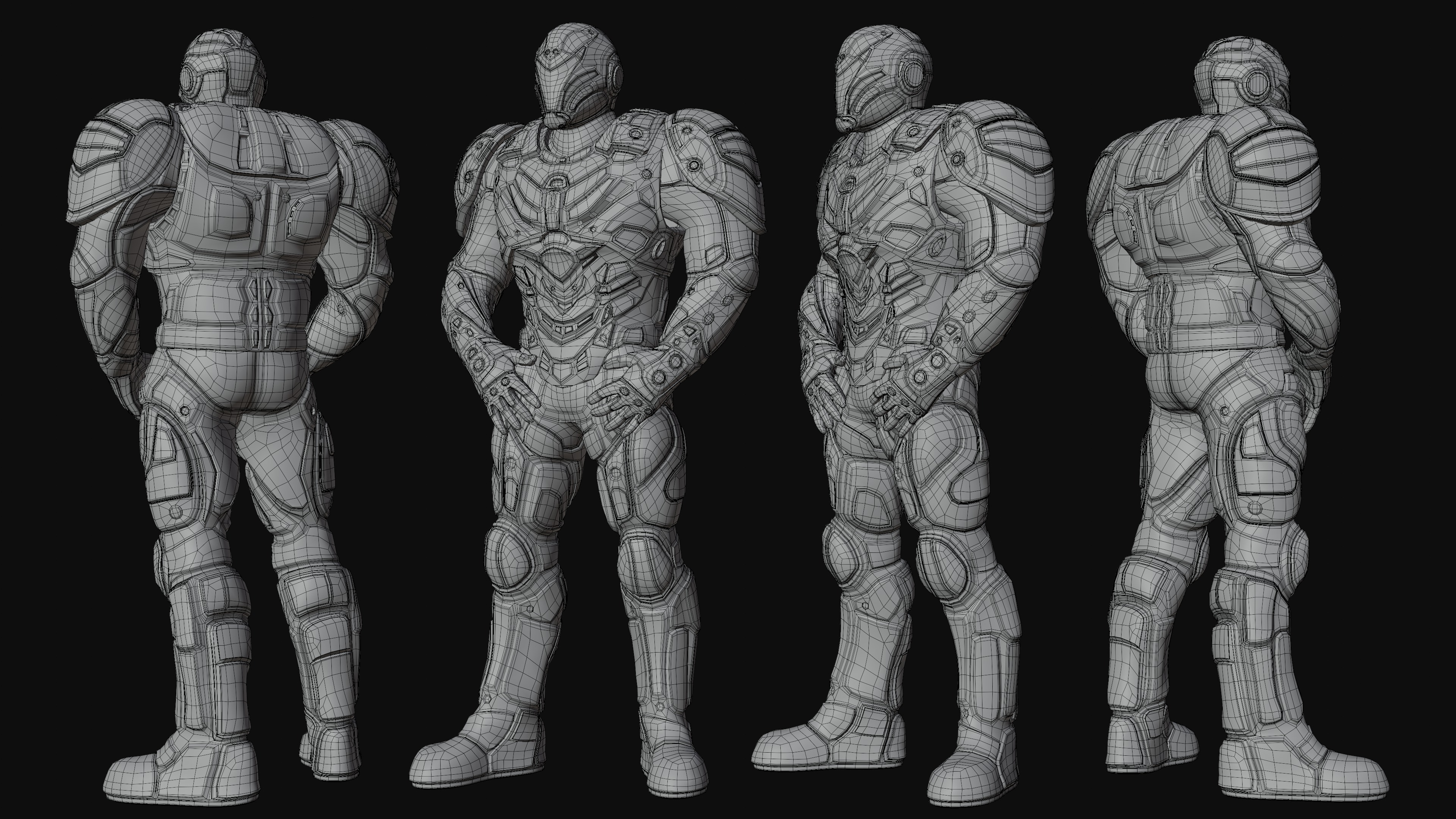 Sci-fi Soldier Low-poly 3D model_3