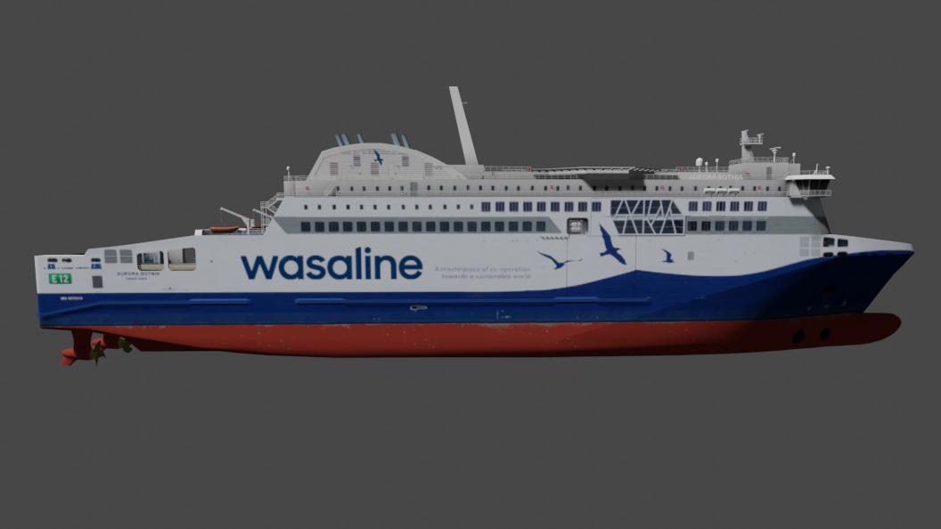 Aurora Botnia RO-PAX Low-poly 3D model_1