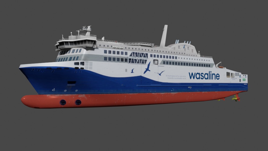 Aurora Botnia RO-PAX Low-poly 3D model_2