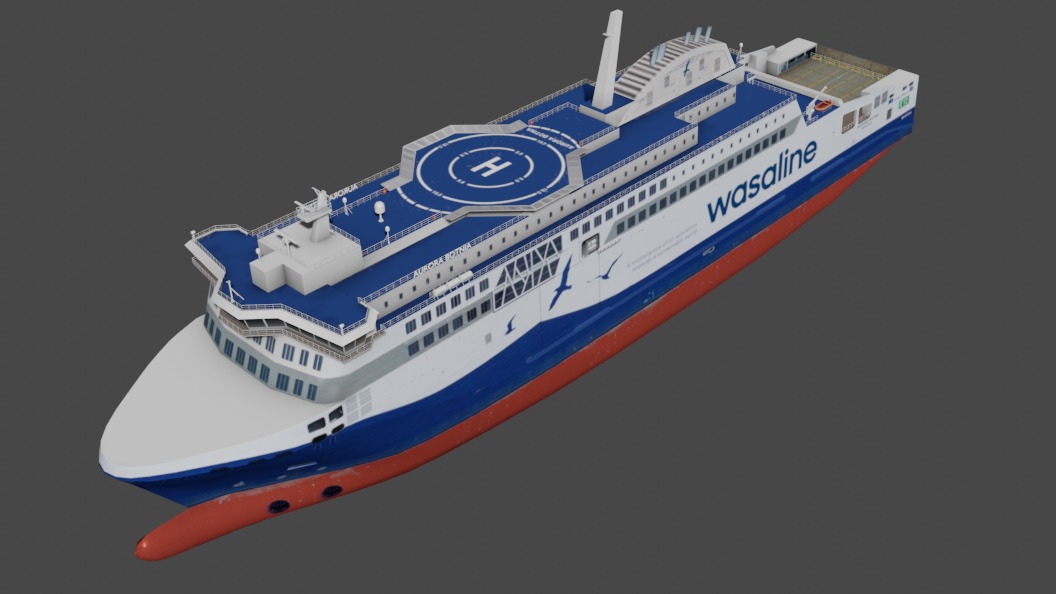 Aurora Botnia RO-PAX Low-poly 3D model_7