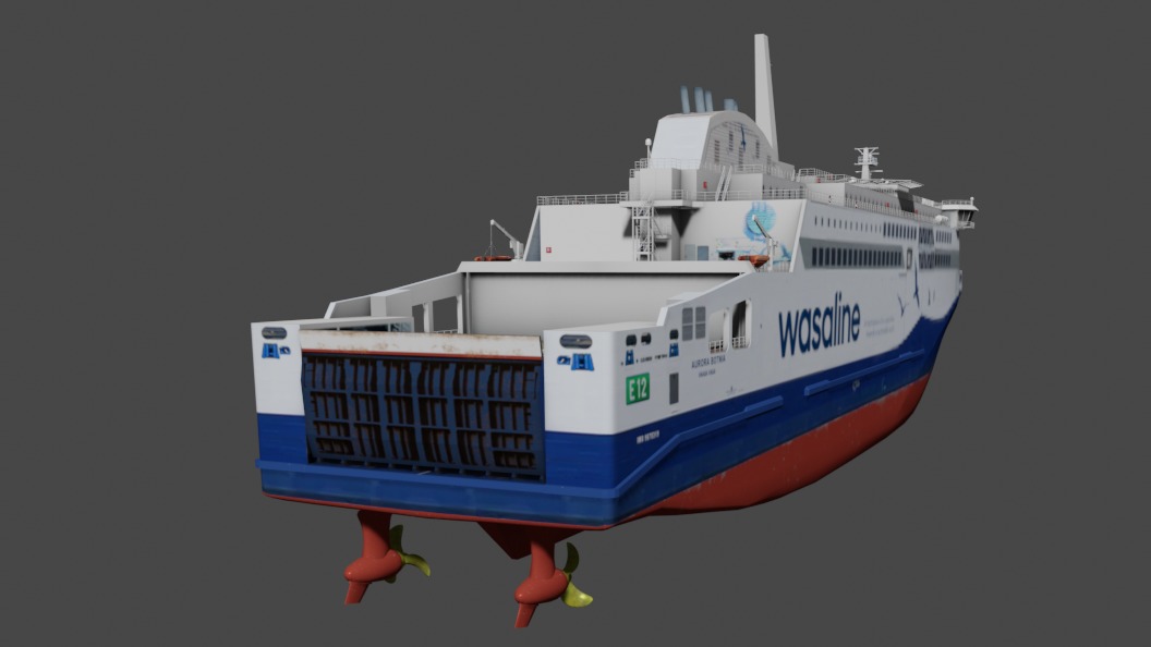 Aurora Botnia RO-PAX Low-poly 3D model_5