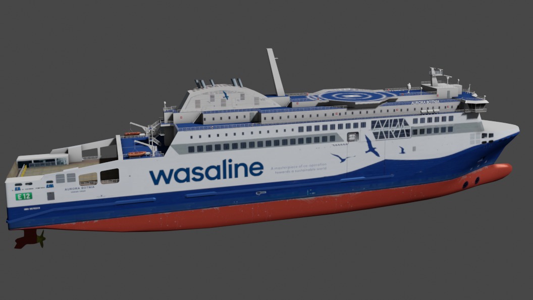 Aurora Botnia RO-PAX Low-poly 3D model_11