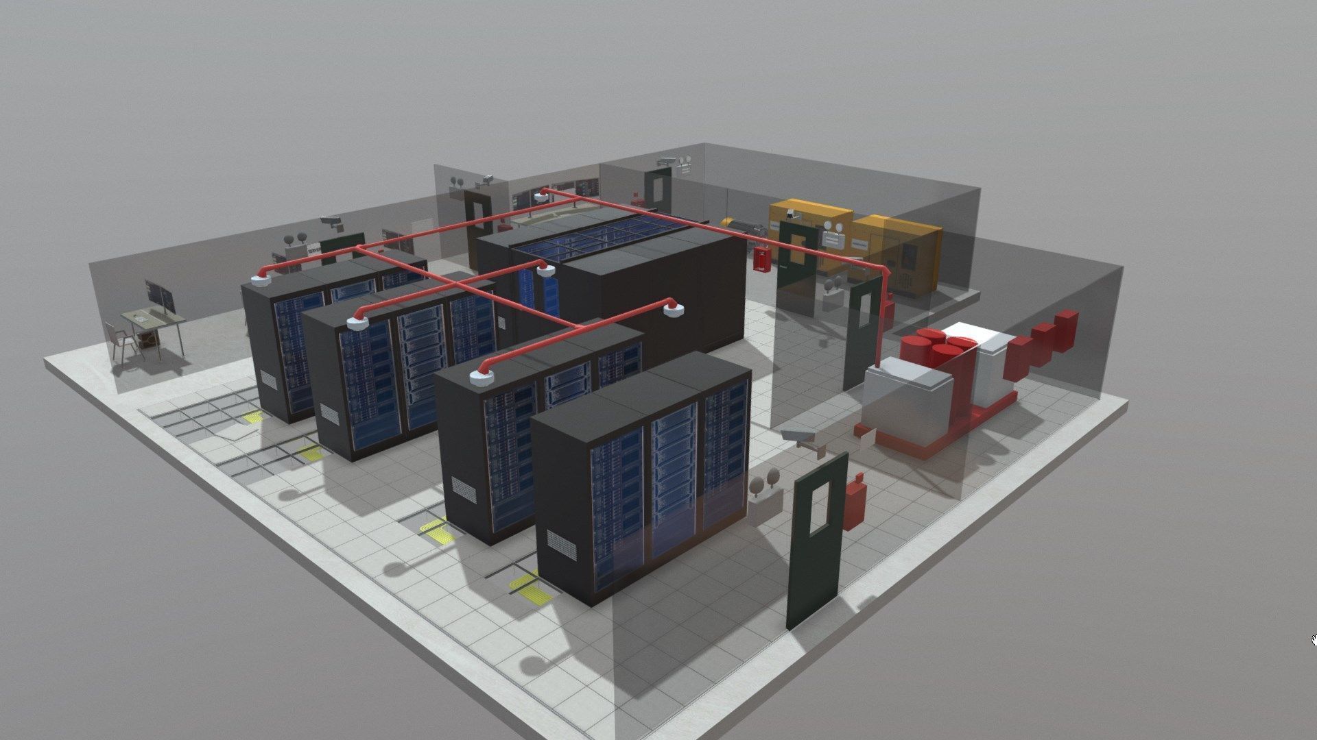 Server room 3D model_4
