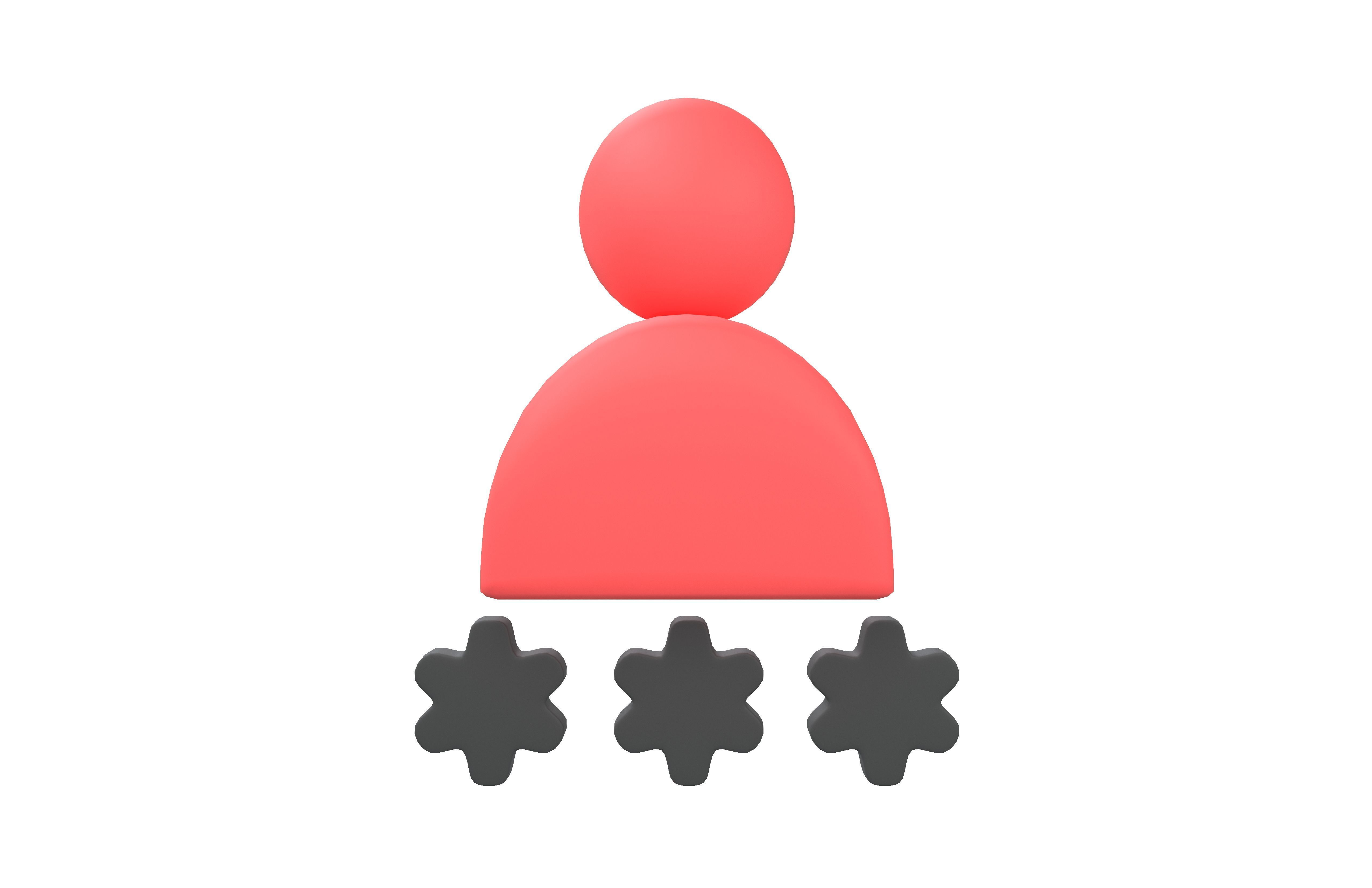 User Password Icon v1 002 Low-poly 3D model_2