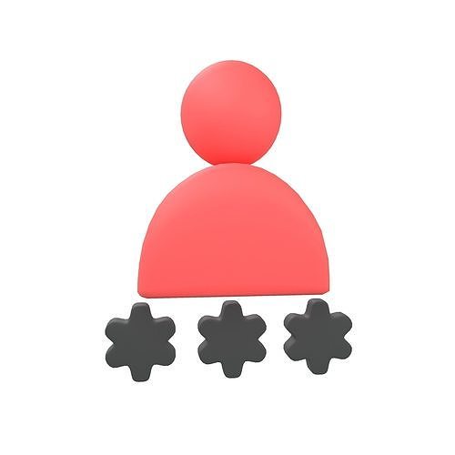 User Password Icon v1 002 Low-poly 3D model