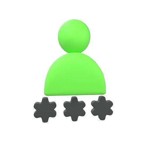 User Password Icon v1 004 Low-poly 3D model