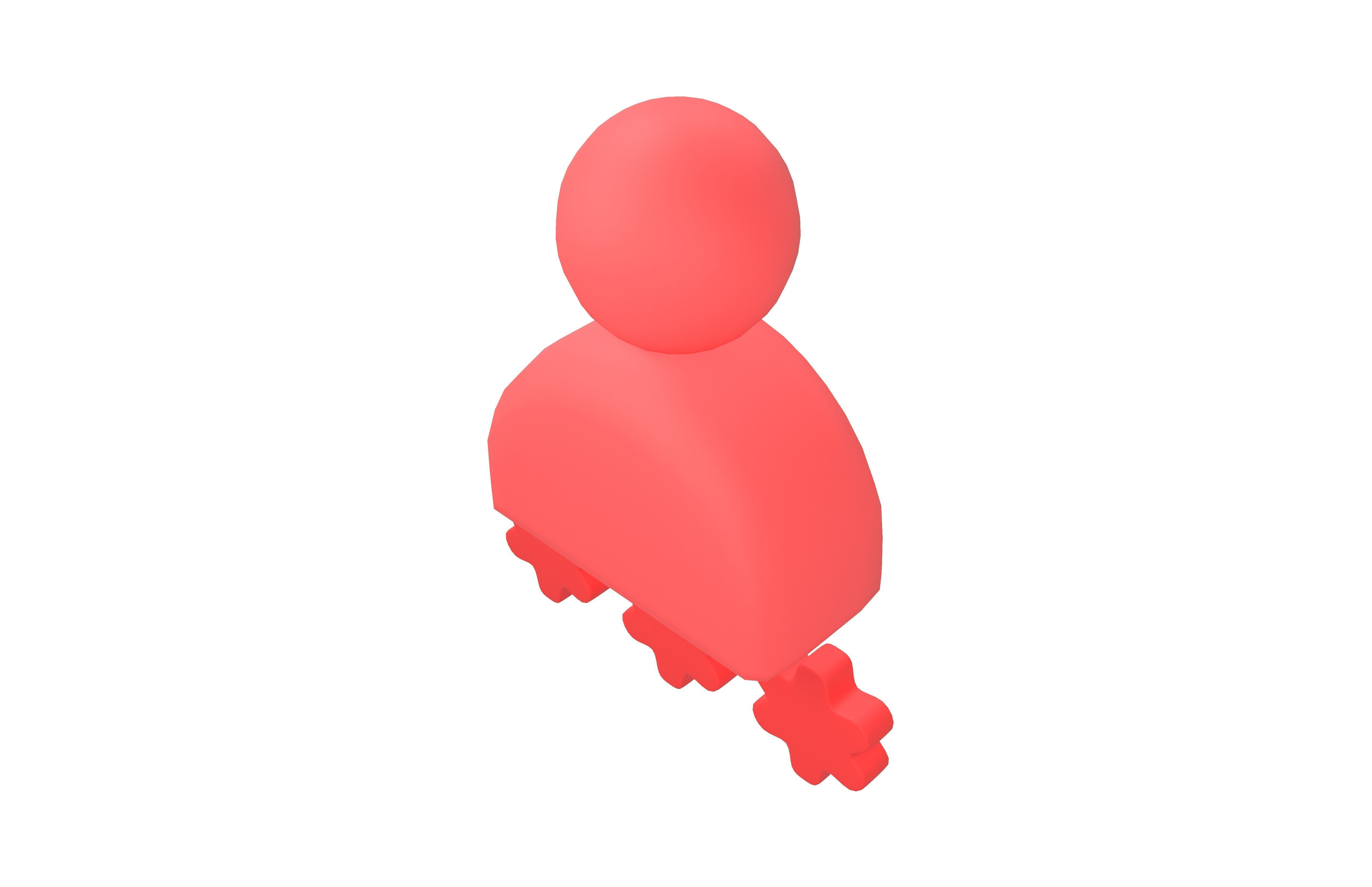 User Password Icon v1 006 Low-poly 3D model_1