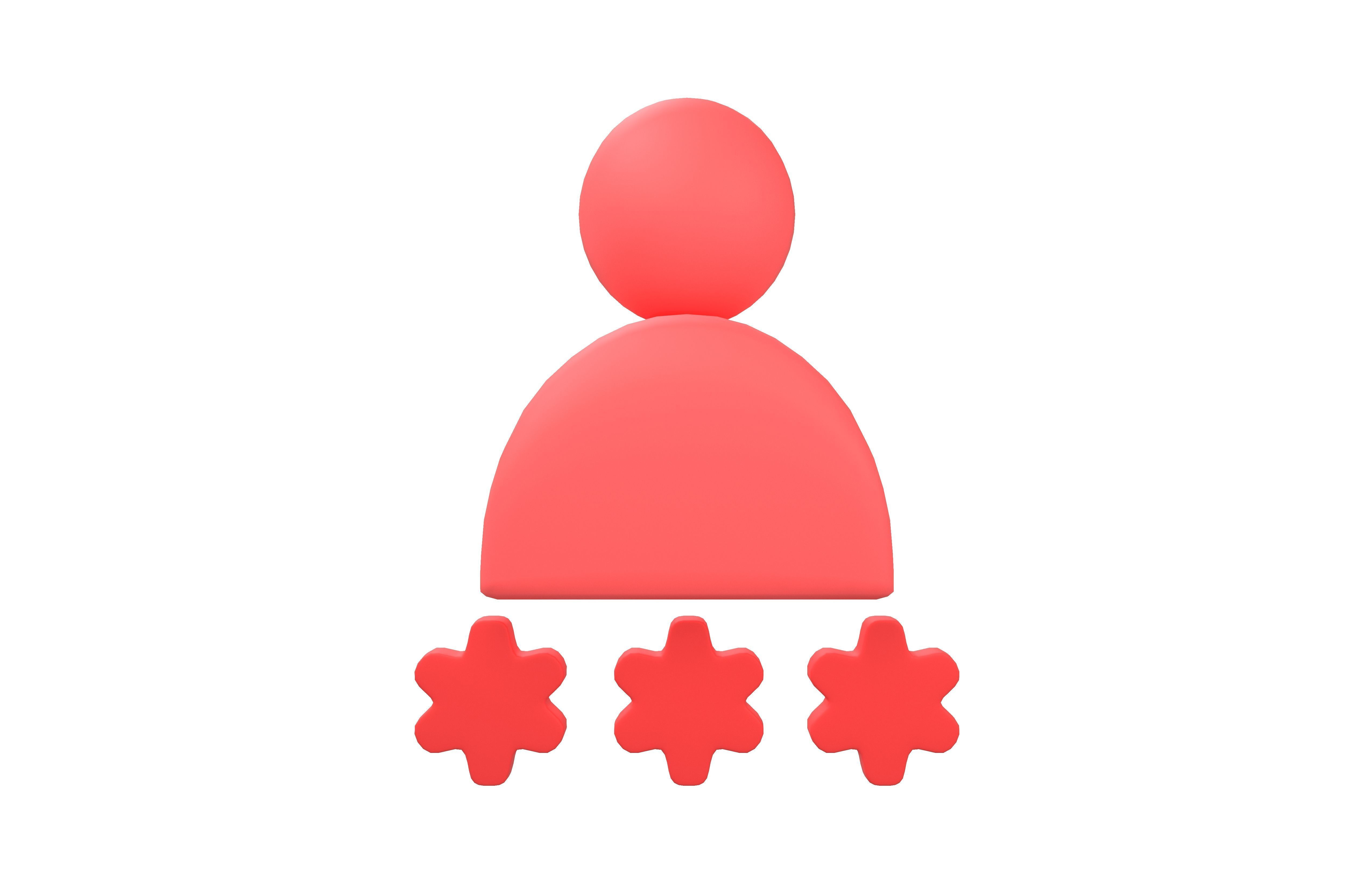 User Password Icon v1 006 Low-poly 3D model_3