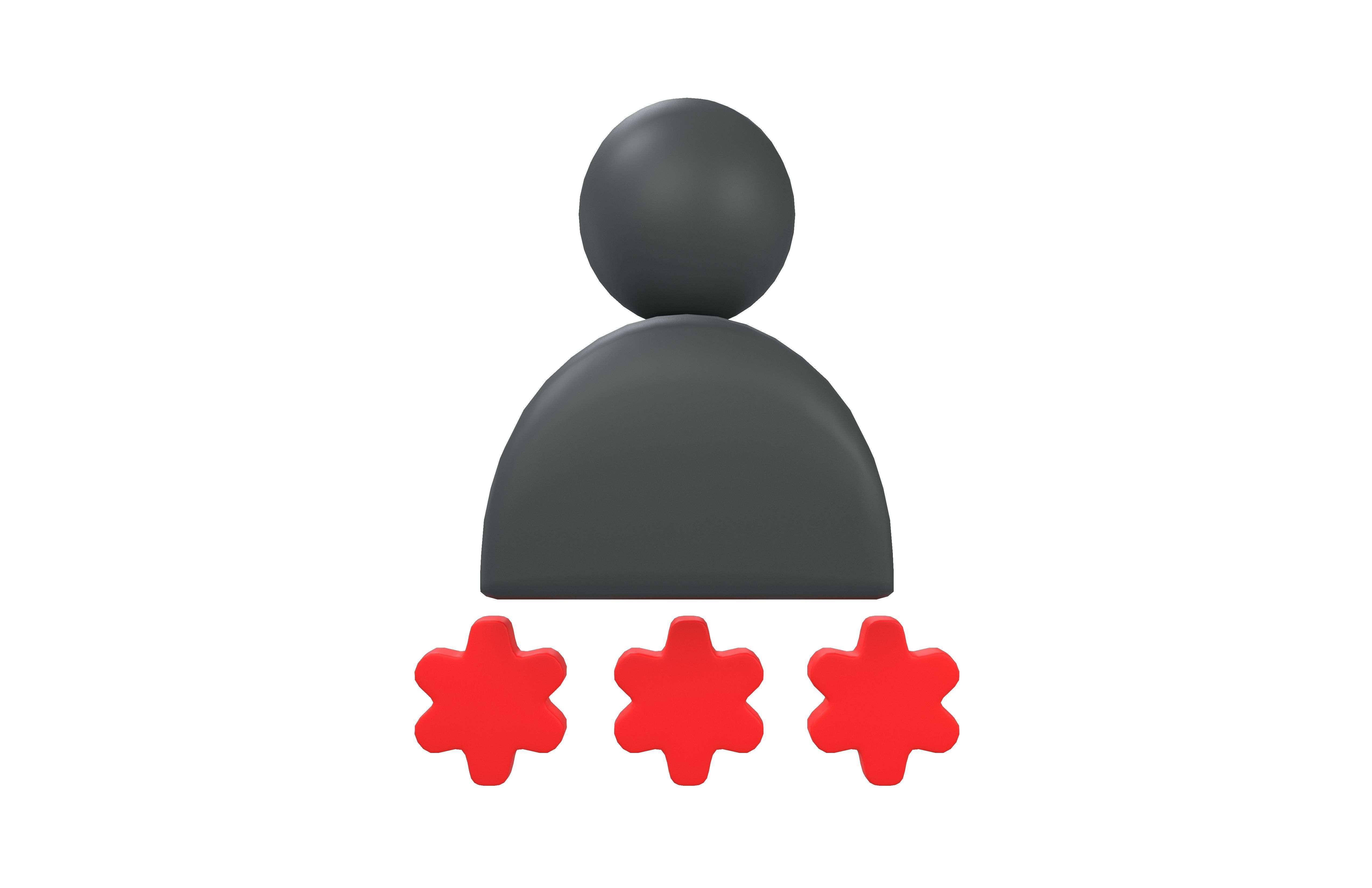 User Password Icon v1 007 Low-poly 3D model_2