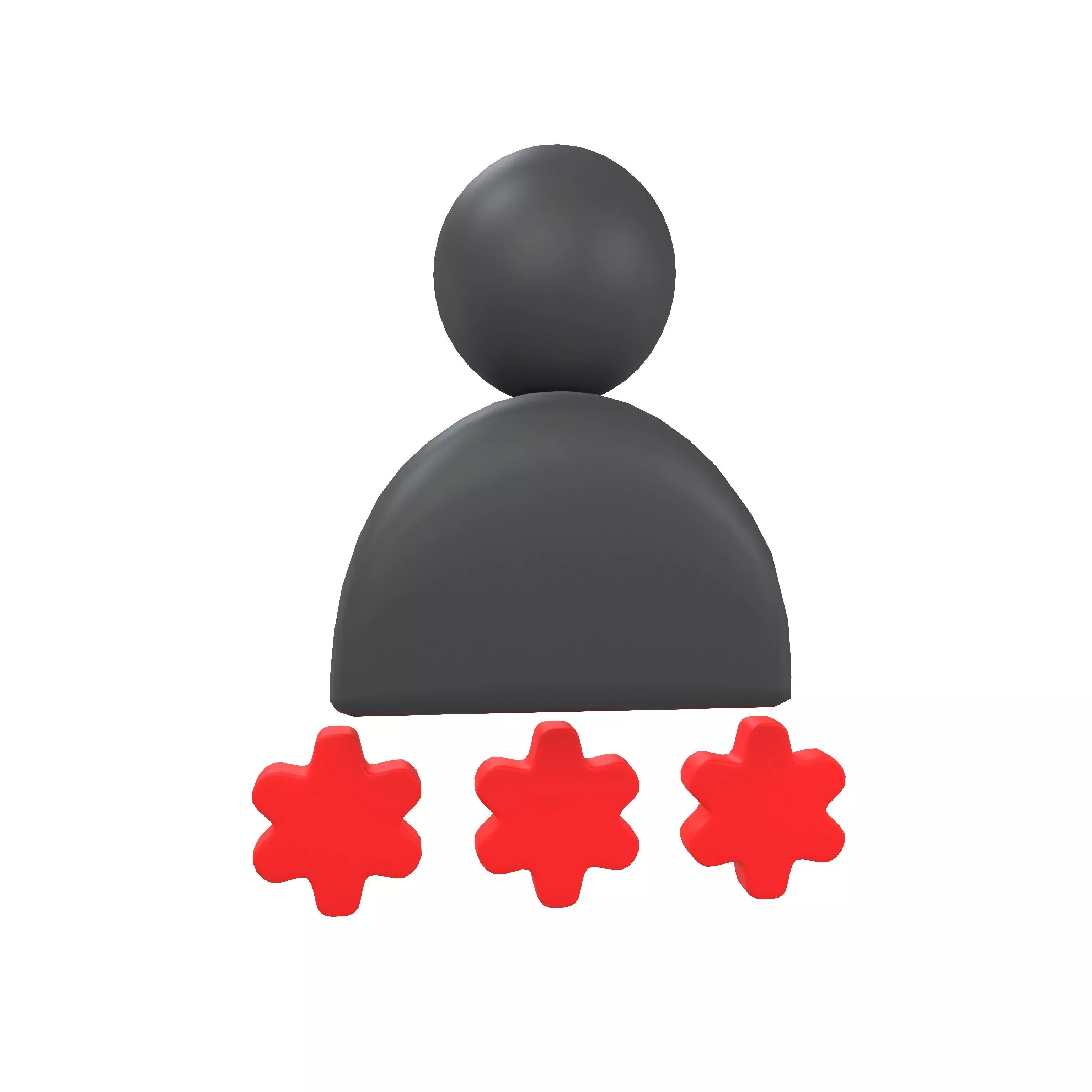 User Password Icon v1 007 Low-poly 3D model_0