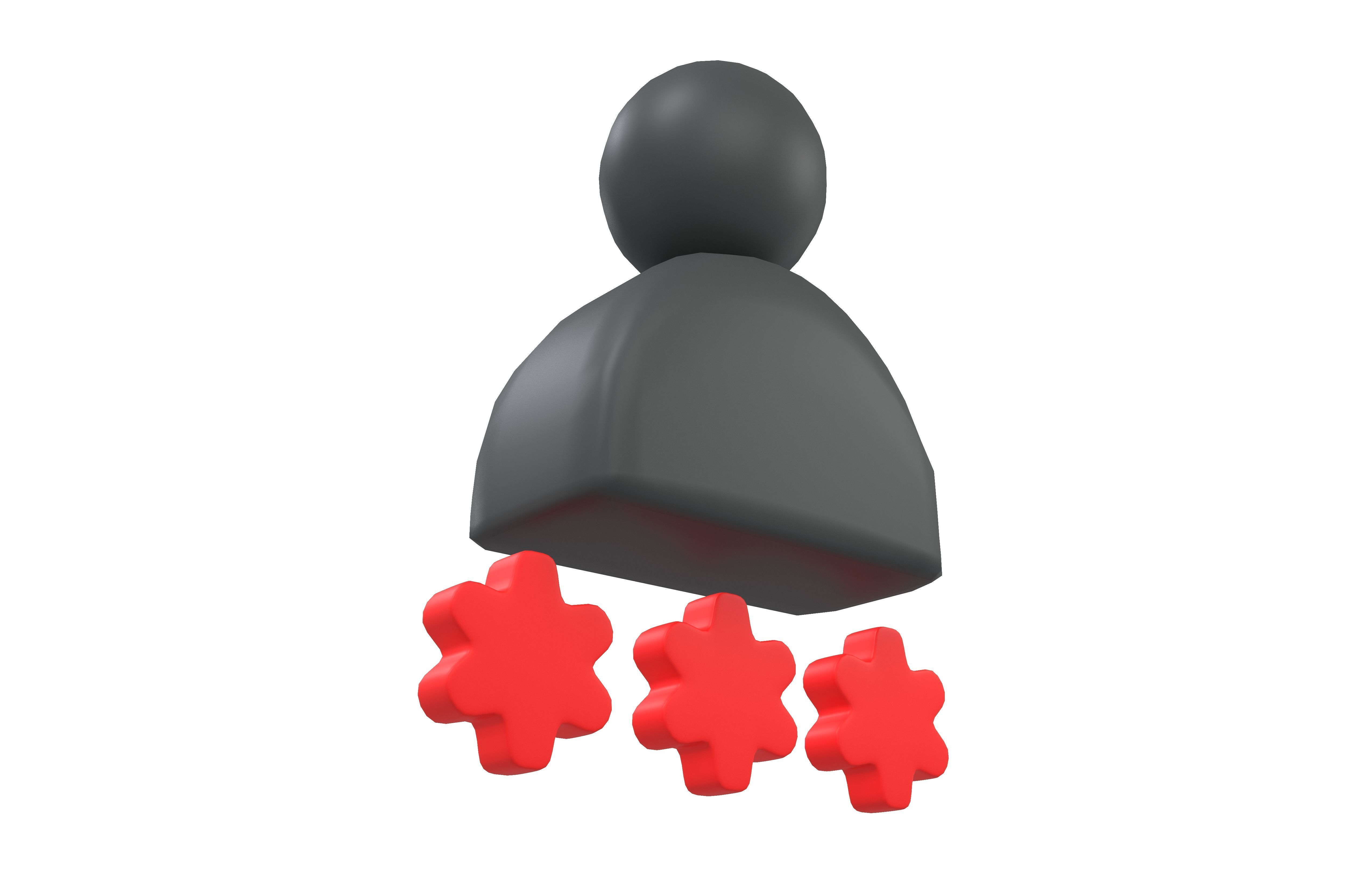 User Password Icon v1 007 Low-poly 3D model_3