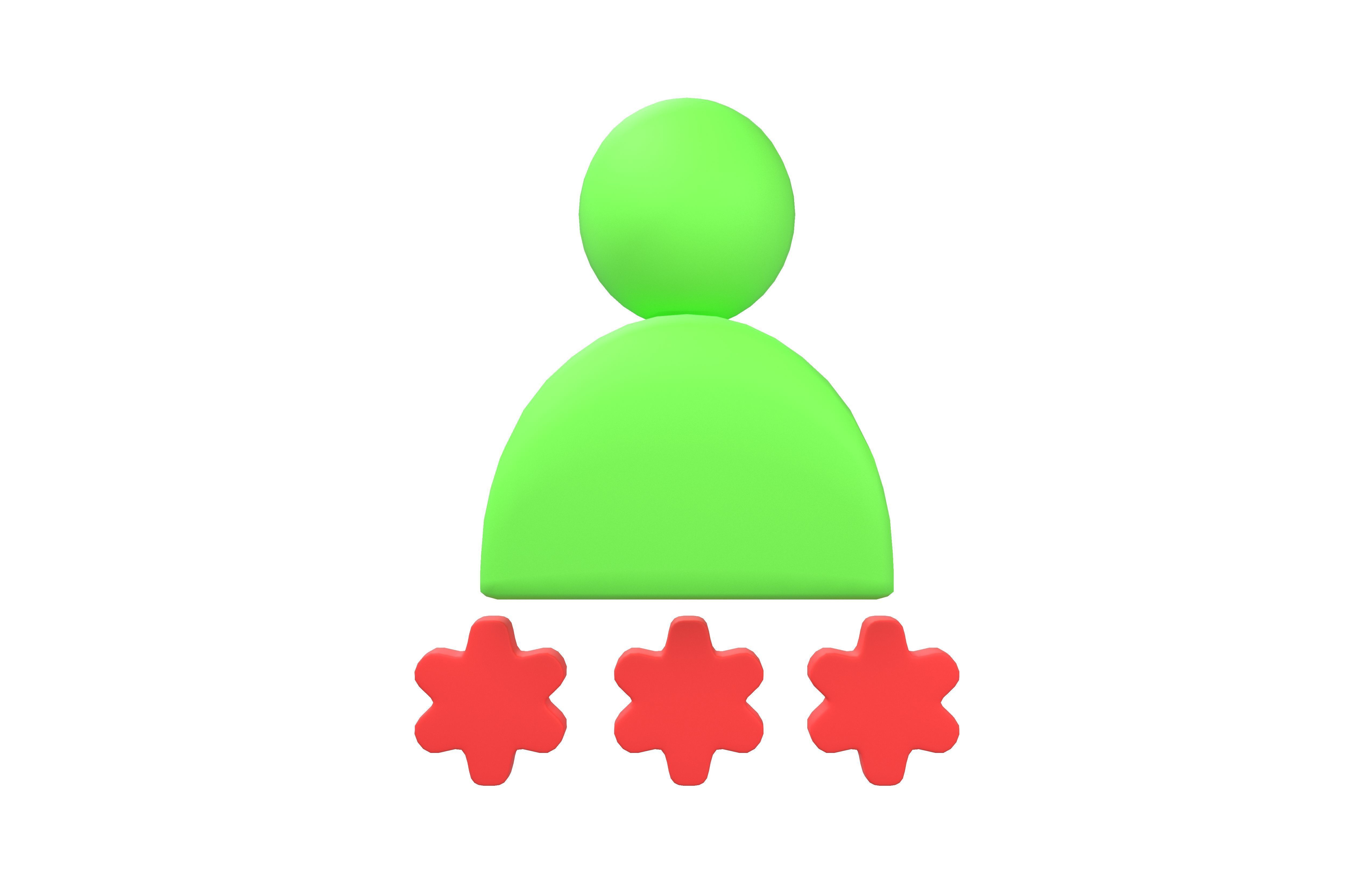 User Password Icon v1 008 Low-poly 3D model_1