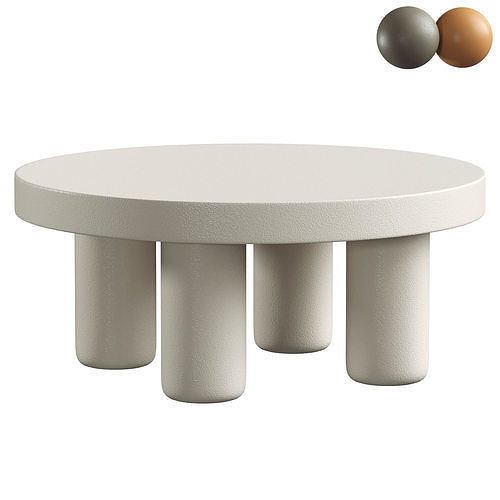 Julia White Round Coffee Table 3D model