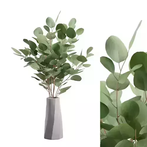 Concrete Vase Eucalyptus Bouquet