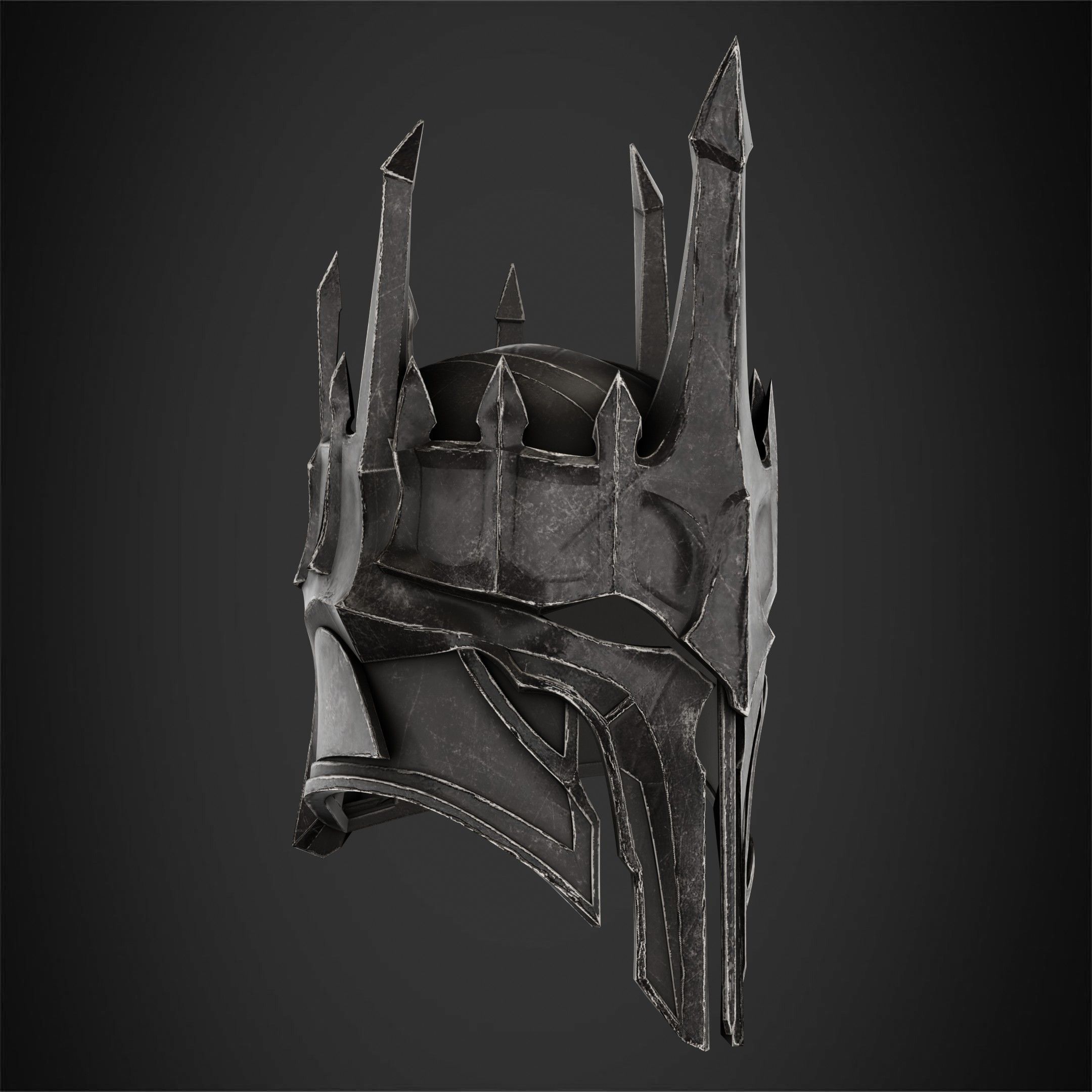 LOTR Dark Lord Sauron Full Armor and Mace for Cosplay 3D Model Collection_29