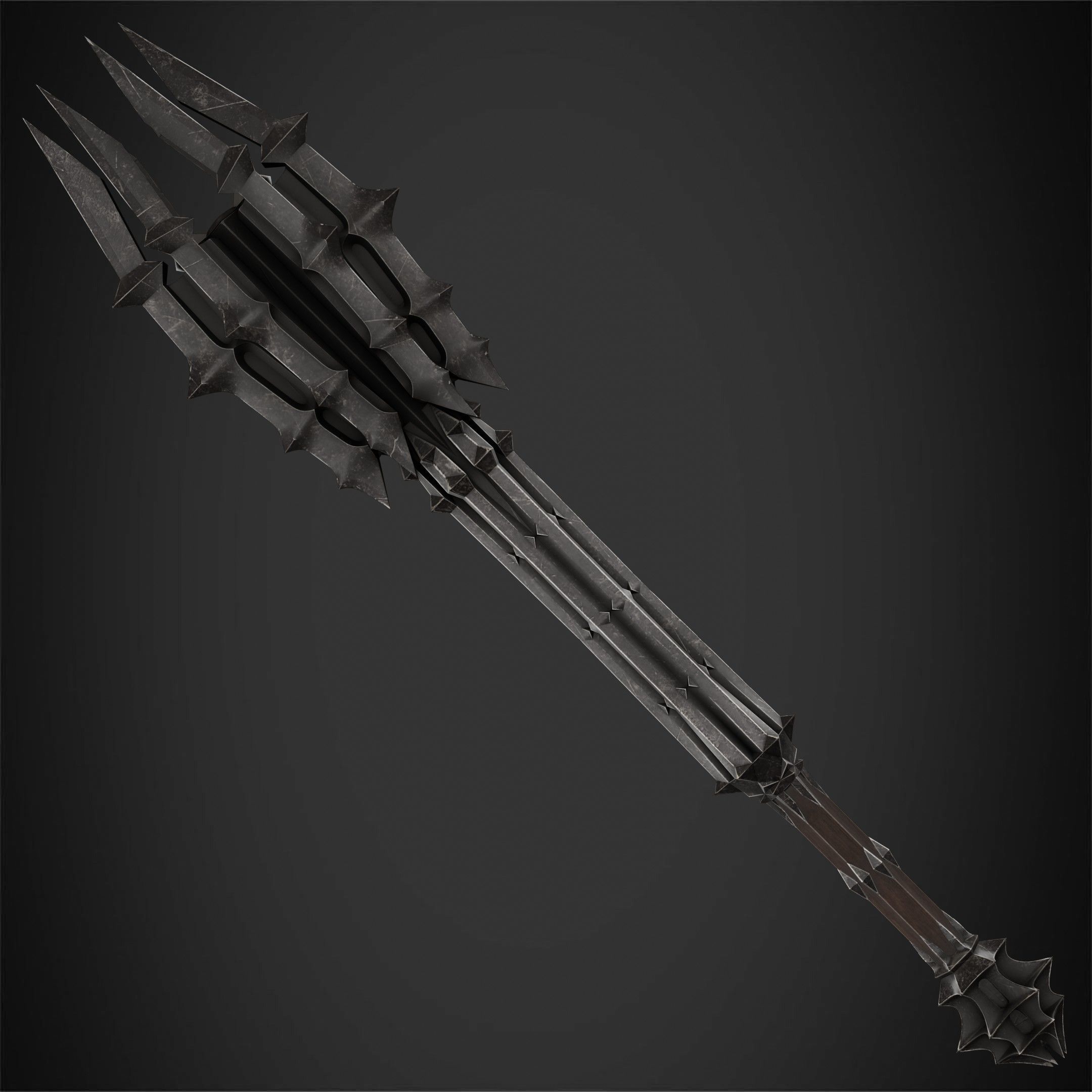 LOTR Dark Lord Sauron Full Armor and Mace for Cosplay 3D Model Collection_35