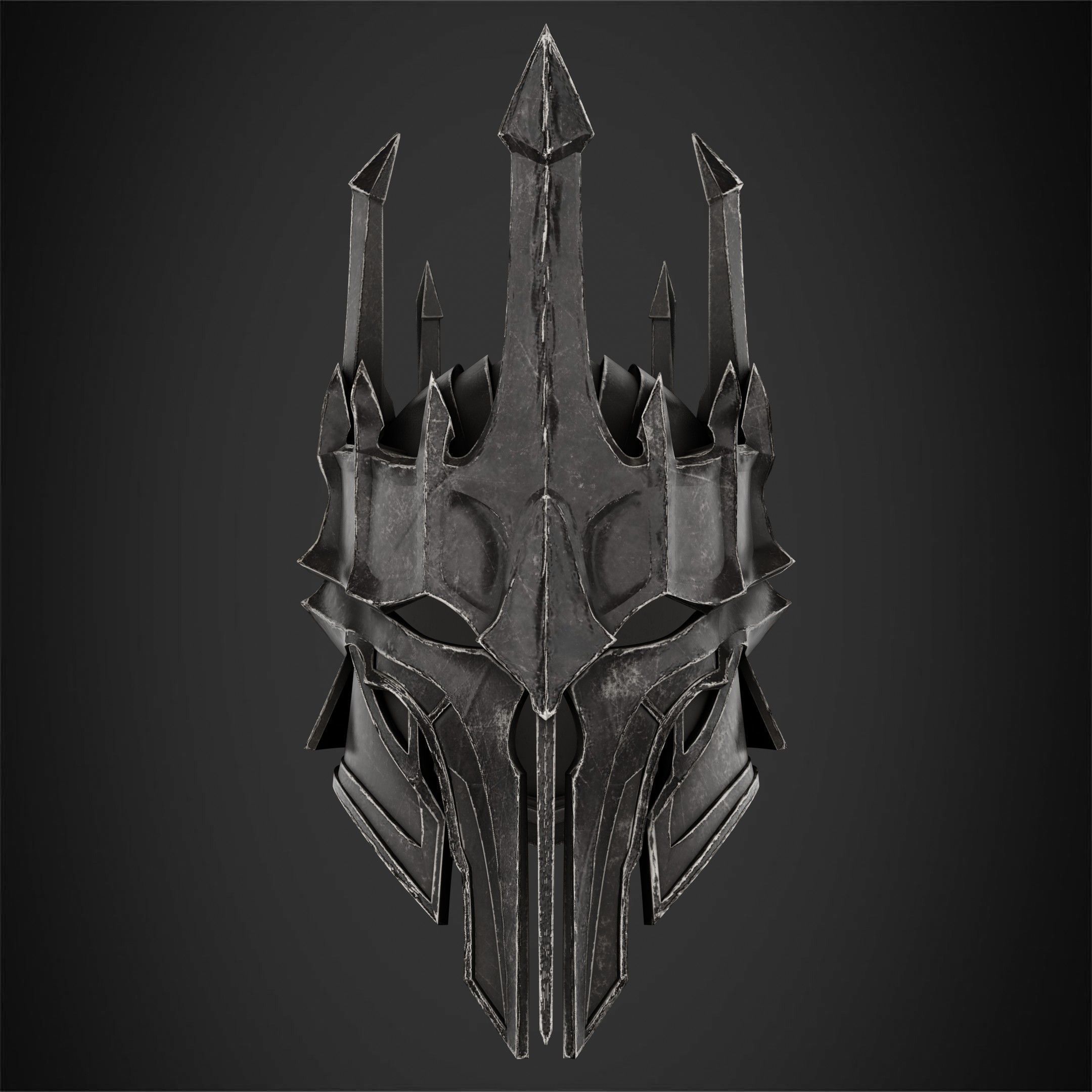 LOTR Dark Lord Sauron Full Armor and Mace for Cosplay 3D Model Collection_27
