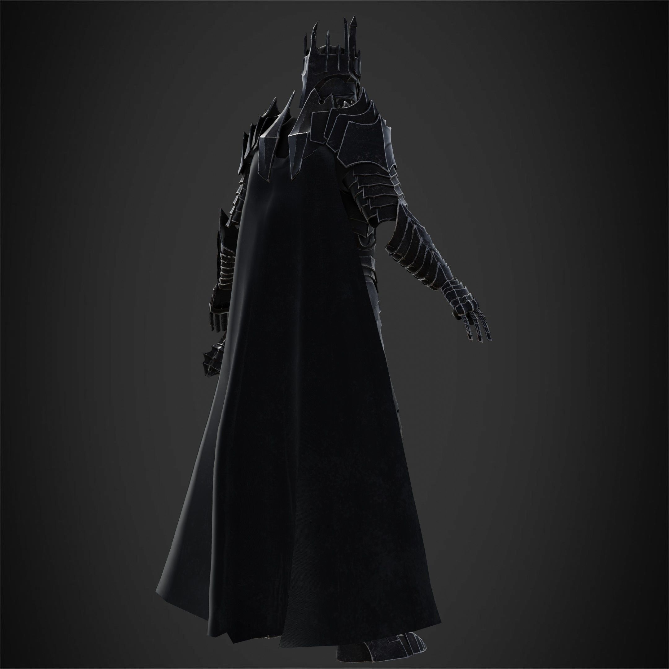 LOTR Dark Lord Sauron Full Armor and Mace for Cosplay 3D Model Collection_14