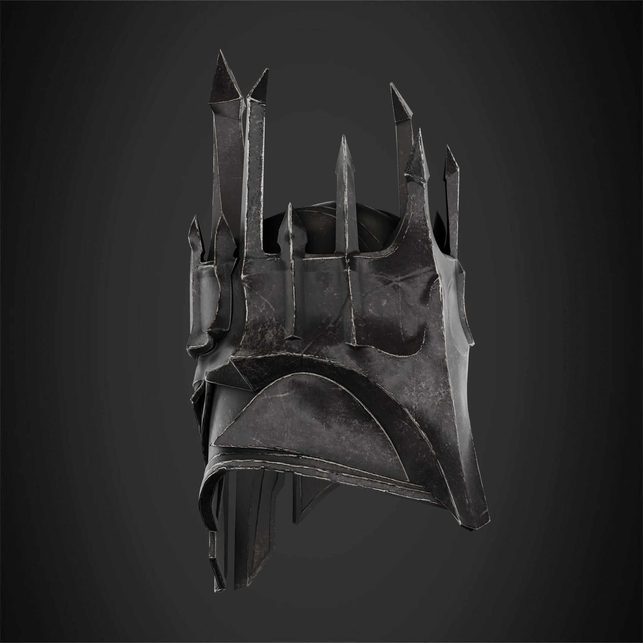 LOTR Dark Lord Sauron Full Armor and Mace for Cosplay 3D Model Collection_28