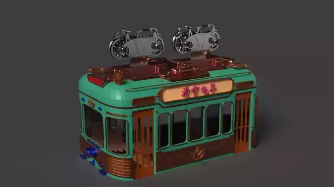 Chinese ski gondola figure Low-poly 3D model Chinese ski gondola figure Low-poly 3D model