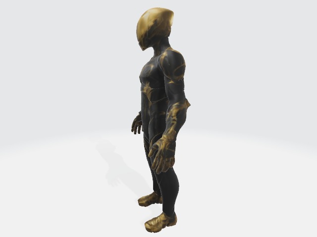 Super black and gold suit  3D model_2