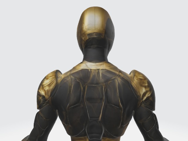 Super black and gold suit  3D model_6