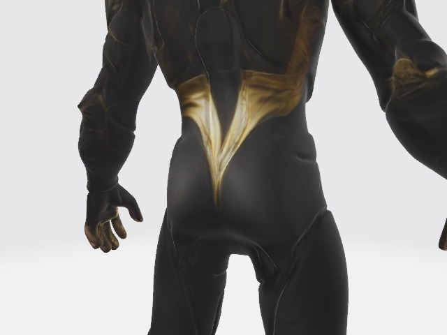 Super black and gold suit  3D model_8