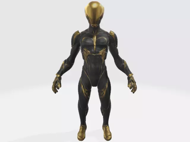 Super black and gold suit  3D model_0