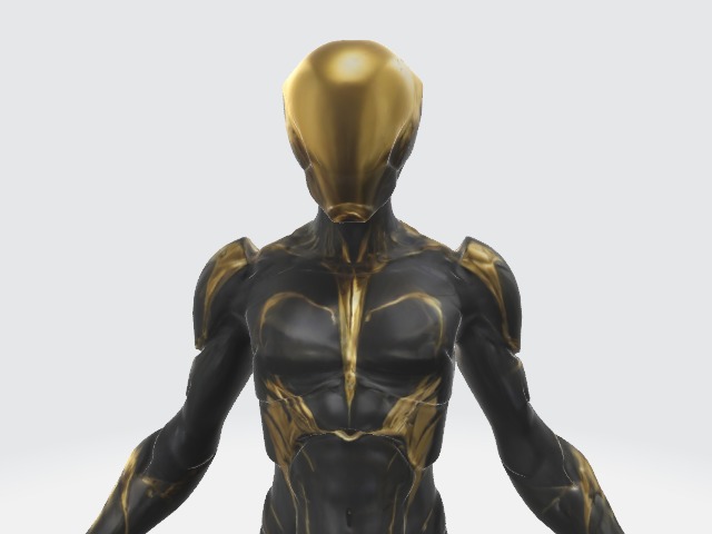 Super black and gold suit  3D model_5