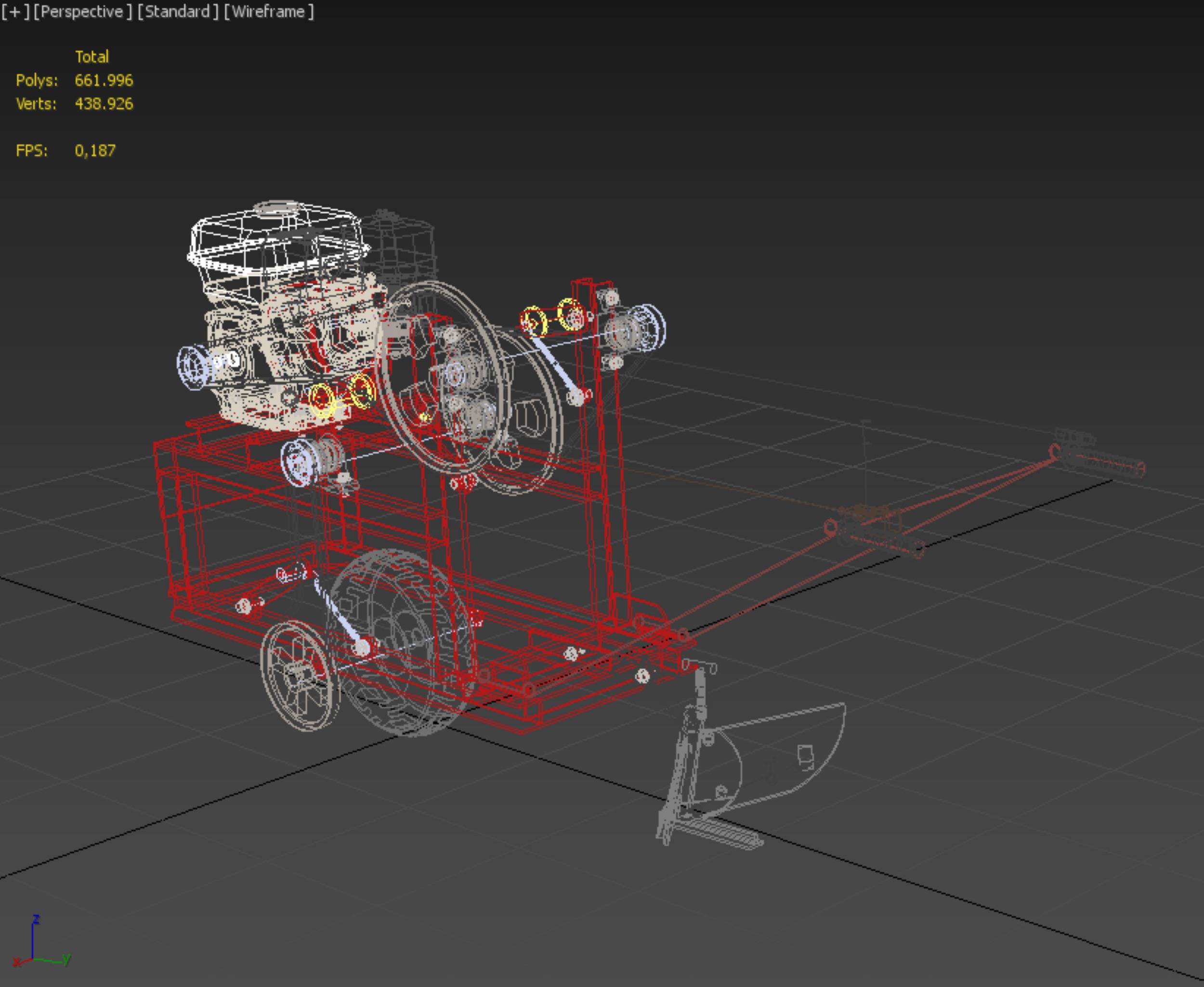 HAND WALKING BEHIND TRACTOR MOLDBOARD PLOW PETROL ENGINE DIY 3D model_36