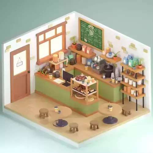 Isometric Coffee Shop 3D model
