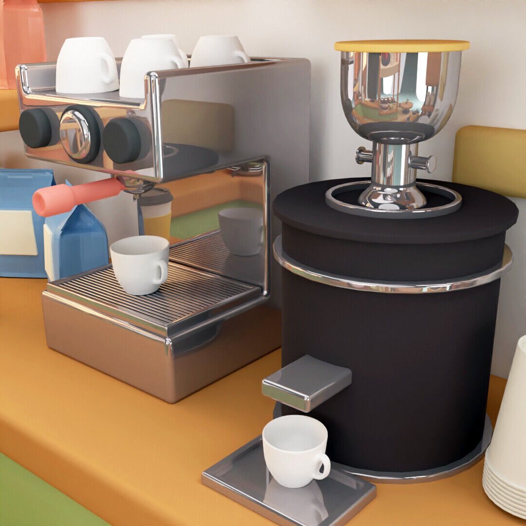 Isometric Coffee Shop 3D model 3D model_4