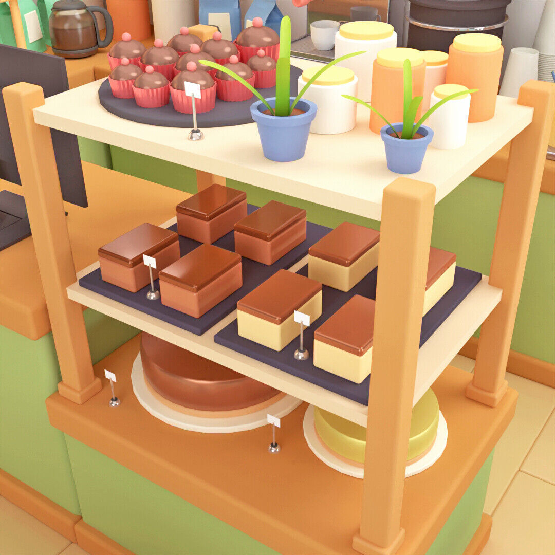 Isometric Coffee Shop 3D model 3D model_2