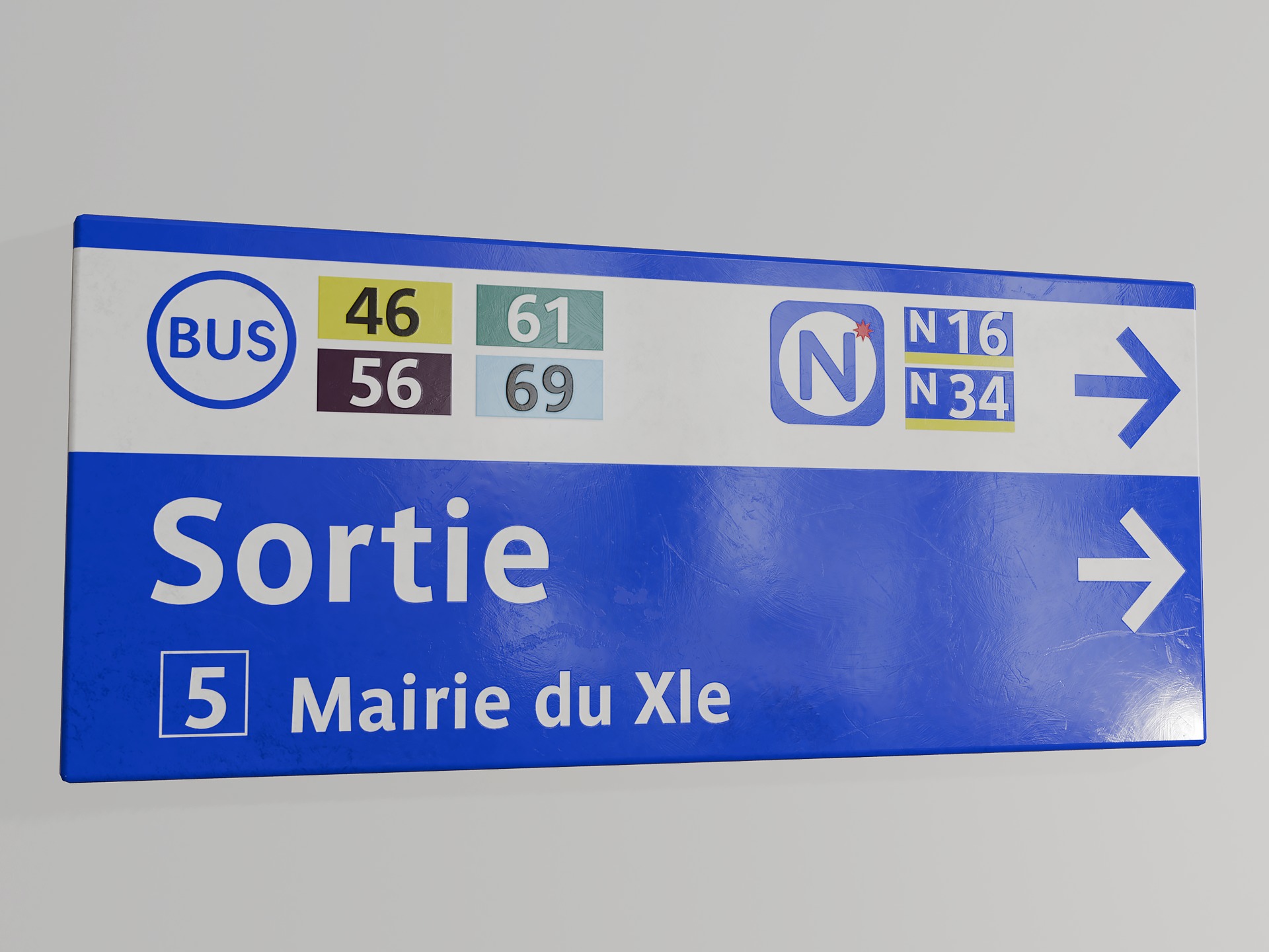 Set of Urban Directional and Informational Signs Low-poly 3D model_4