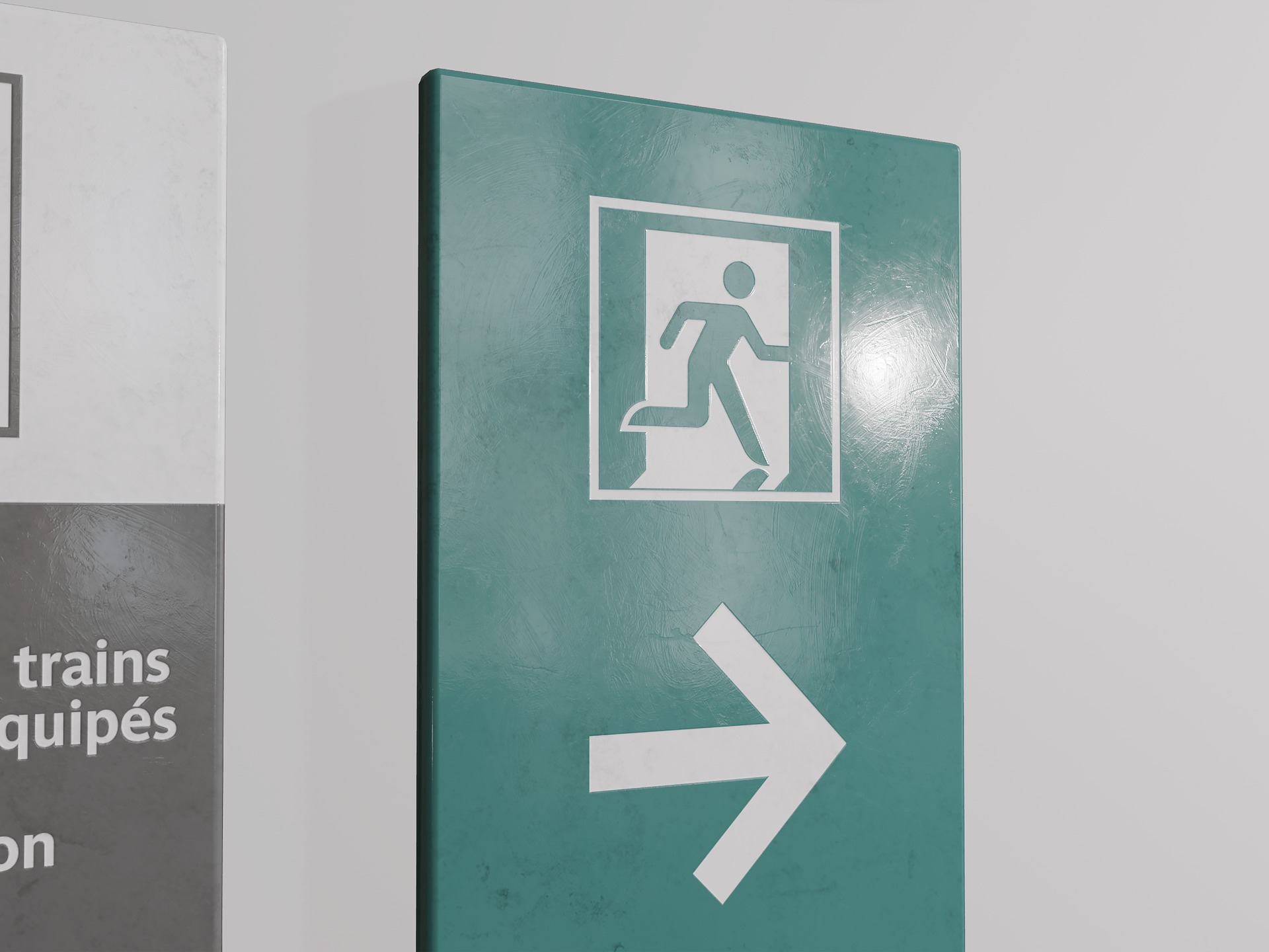 Set of Urban Directional and Informational Signs Low-poly 3D model_6