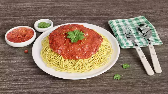 Spaghetti Bolognese 001 3D model