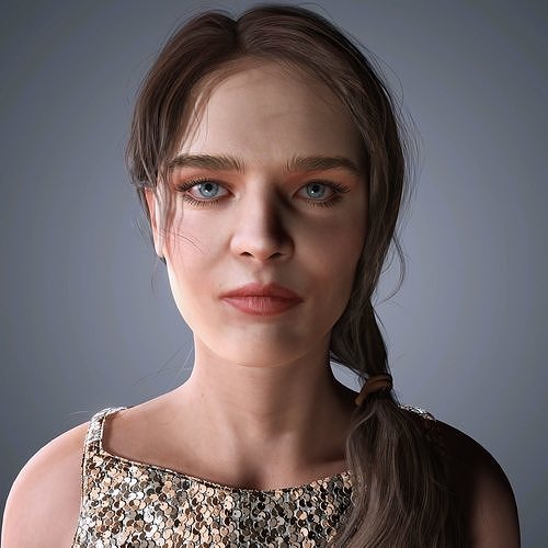 Natalia Vodianova Character 3D Model Low-poly 3D model