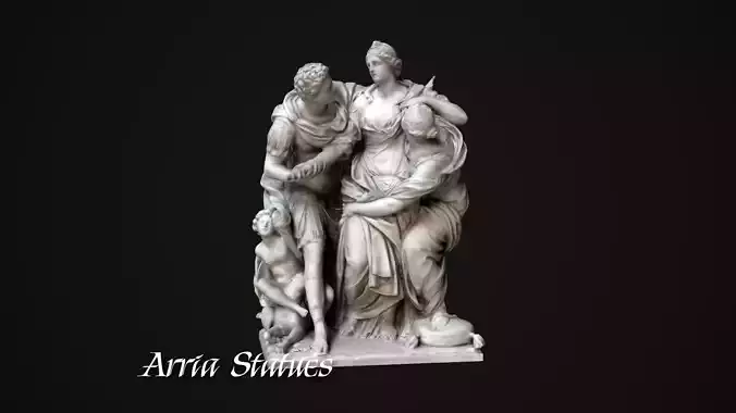 Arria statue Low-poly 3D model