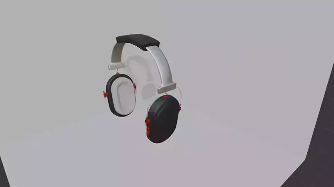 Simple no brand headset Black and Red Color