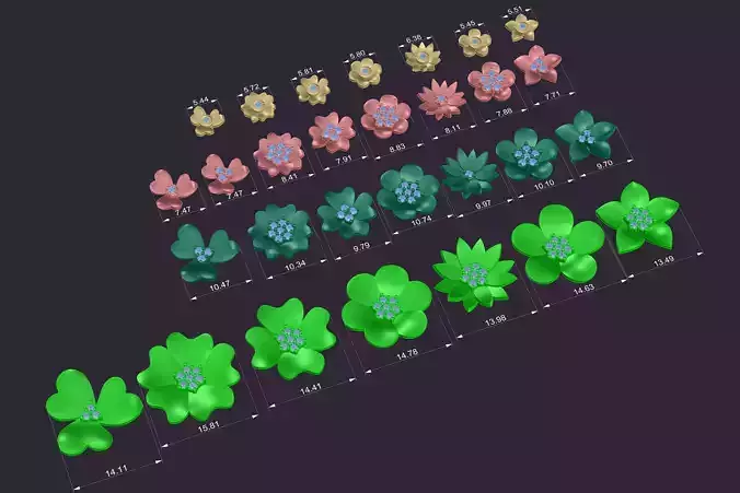 Flower parts for making jewelry like pendant or others